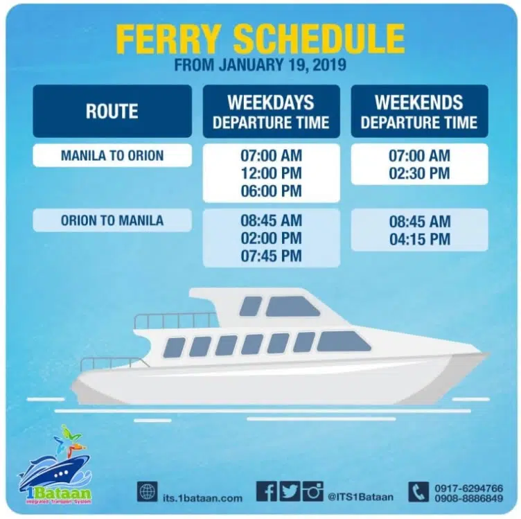 1Bataan Ferry schedules