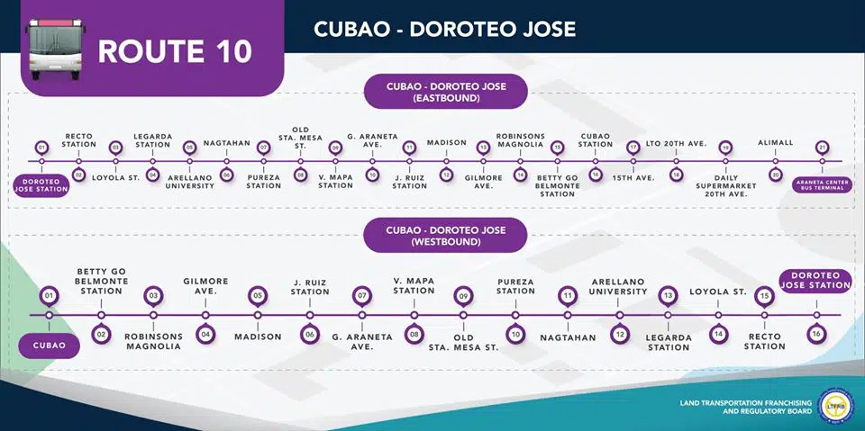 City Bus Route 10 Cubao Doroteo Jose
