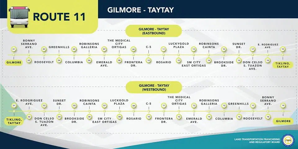 City Bus Route 11 Gilmore Taytay