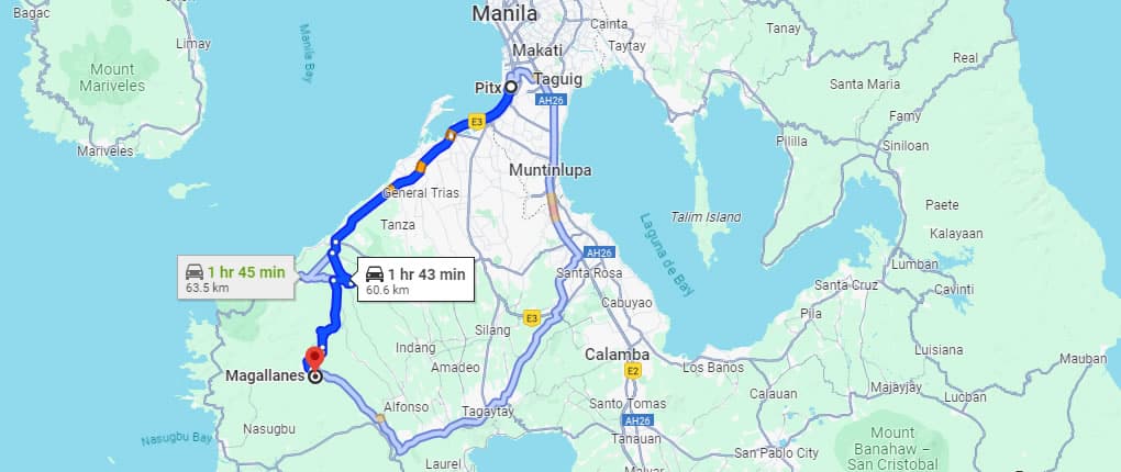 pitx to Magallanes route map