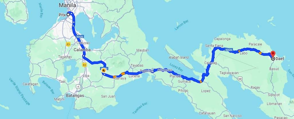 pitx to daet route map