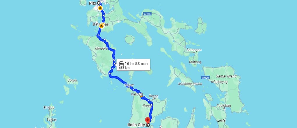 pitx to iloilo route map