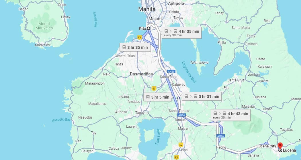 pitx to lucena route map