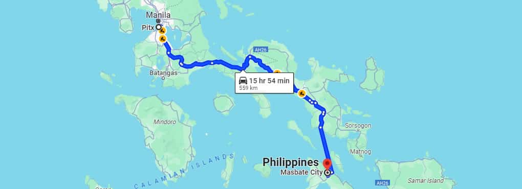pitx to masbate city route map