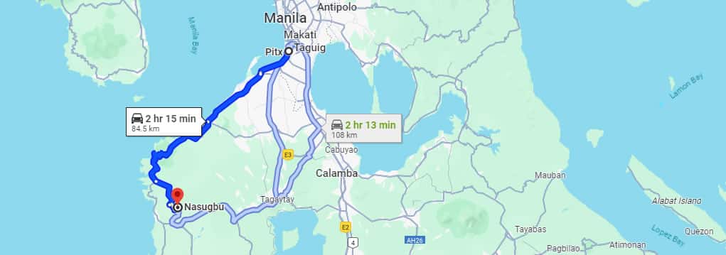 pitx to nasugbu route map