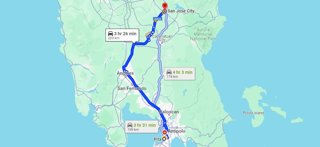 pitx to san jose route map