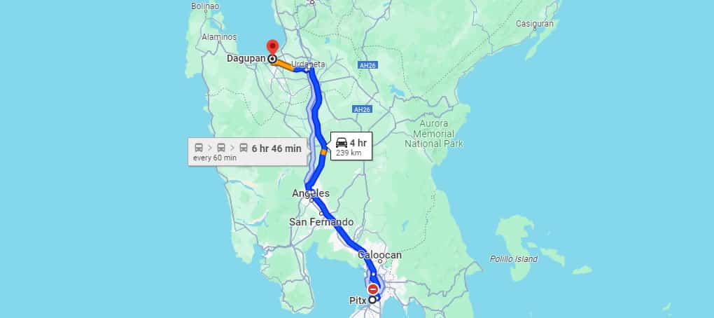 pitx to dagupan route map