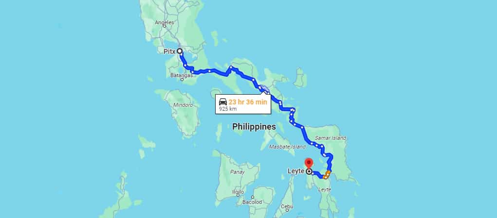 pitx to leyte route map