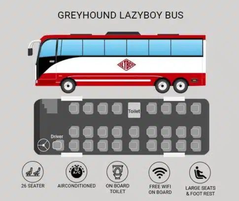 DLTB Lazy Boy bus seating layout